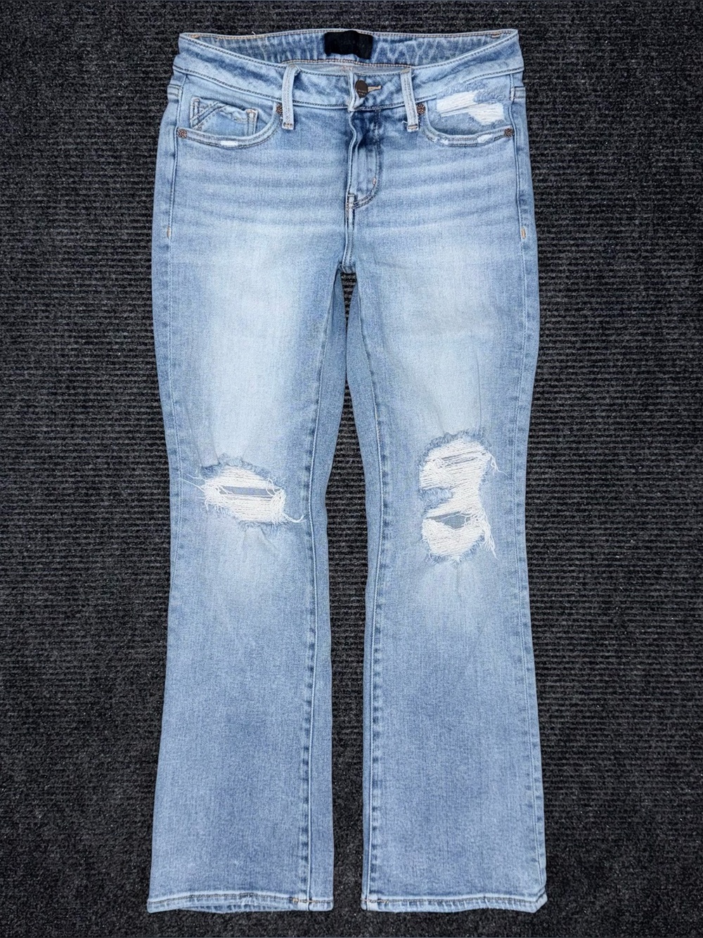 Buckle Black Fit No 53 Tailored Bootcut Stretch Jeans 26x29 Mid Rise Light Wash